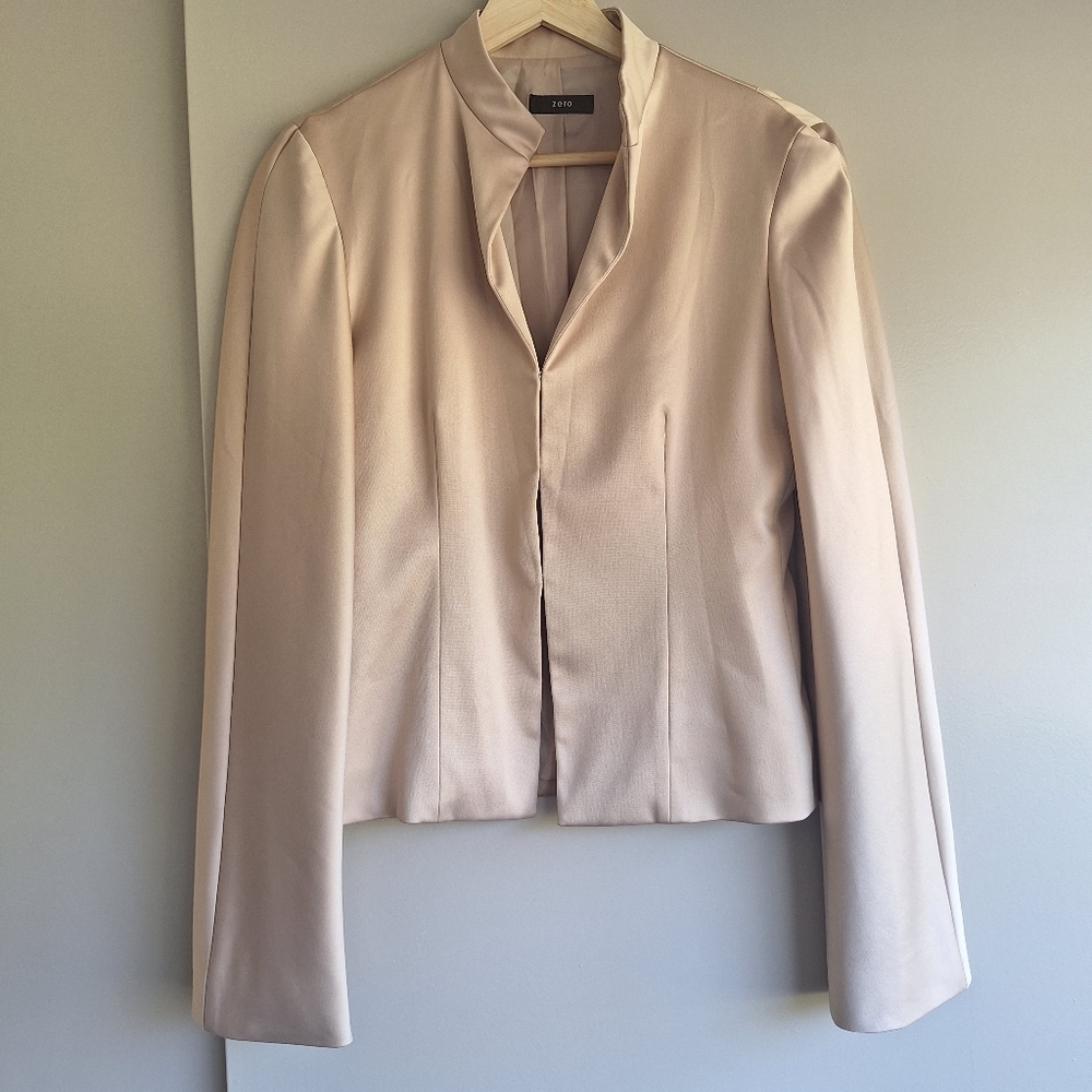 Women' Beige Classic Blazer brand Zero Y2K size S, capsule wardrobe jacket